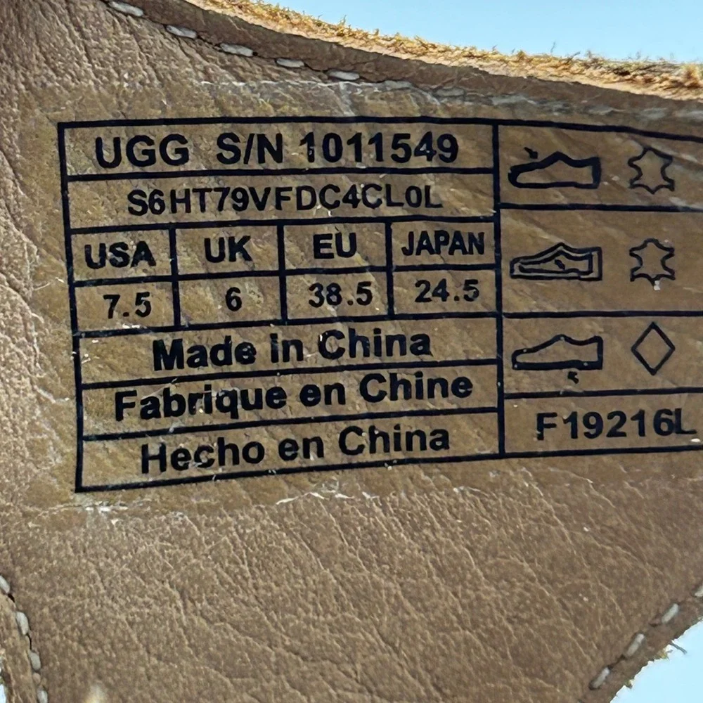 UGG‎ Lucianna Wedge Sandals Womens 7.5 Brown Leather Strappy 1011549 Boho Chic